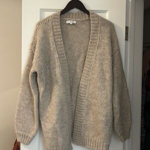 Cozy Beige Knit Cardigan Sweater